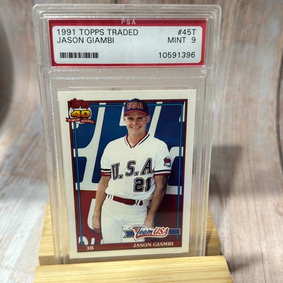 1991 Topps Traded Jason Giambi #45T PSA Mint 9 Baseball Card Item #ME556 - Picture 2 of 3